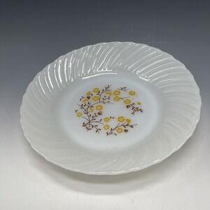 (1) Termocrisa‎ Milk Glass Floral SOUP BOWL Mexico Mid Century Retro Swirl Edge